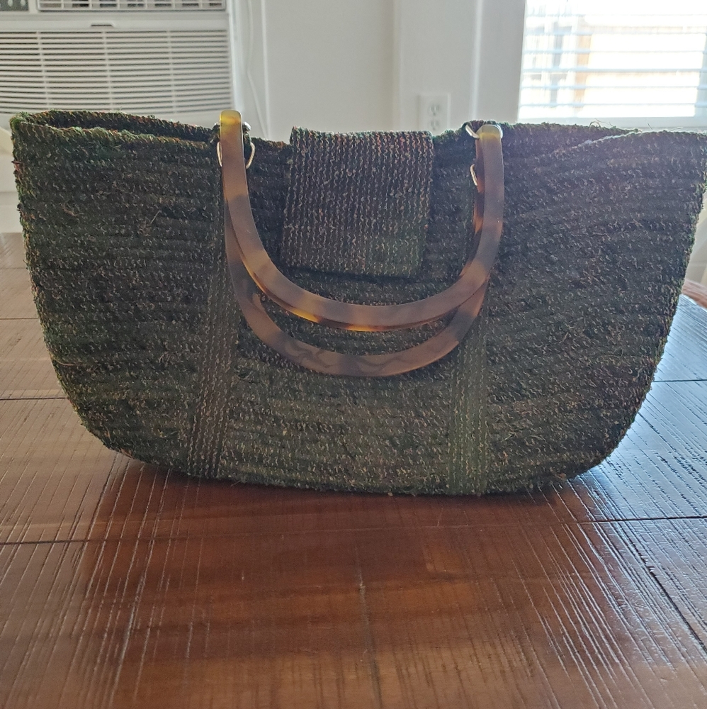 Vintage purse with turtleshell handles